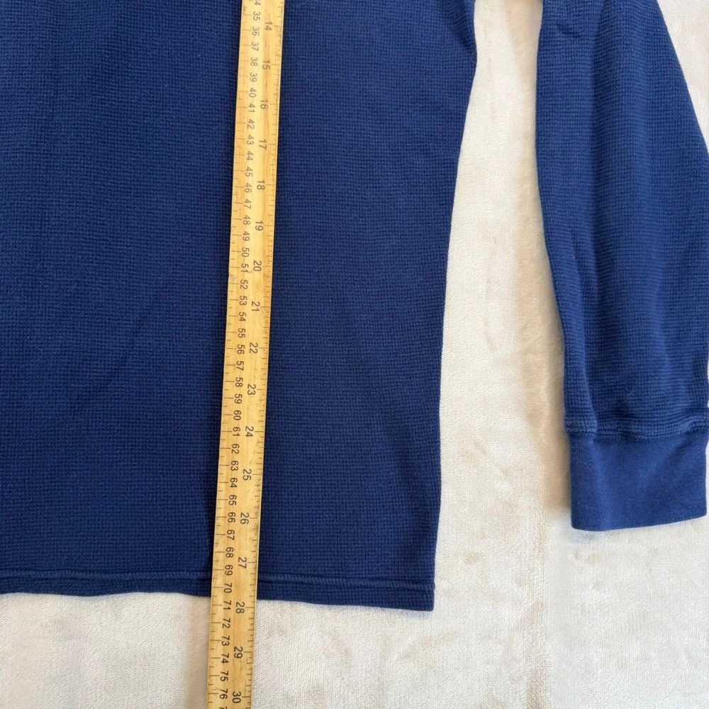 Polo Ralph Lauren Thermal Shirt Mens XL Navy Blue Waffle Knit Long Sleeve Pony